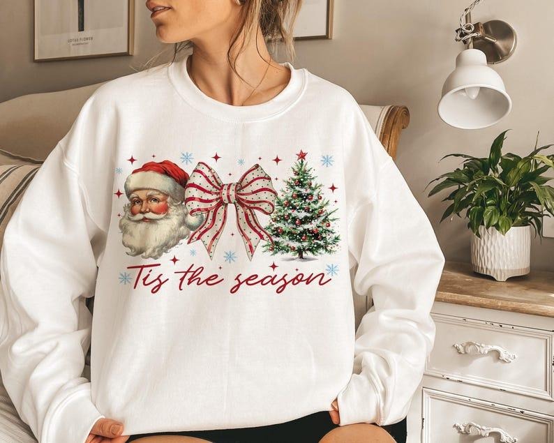 Retro Christmas , Tis the Season , Santa Claus , Watercolor Christmas , Christmas , Merry Christmas, Christmas vibes...