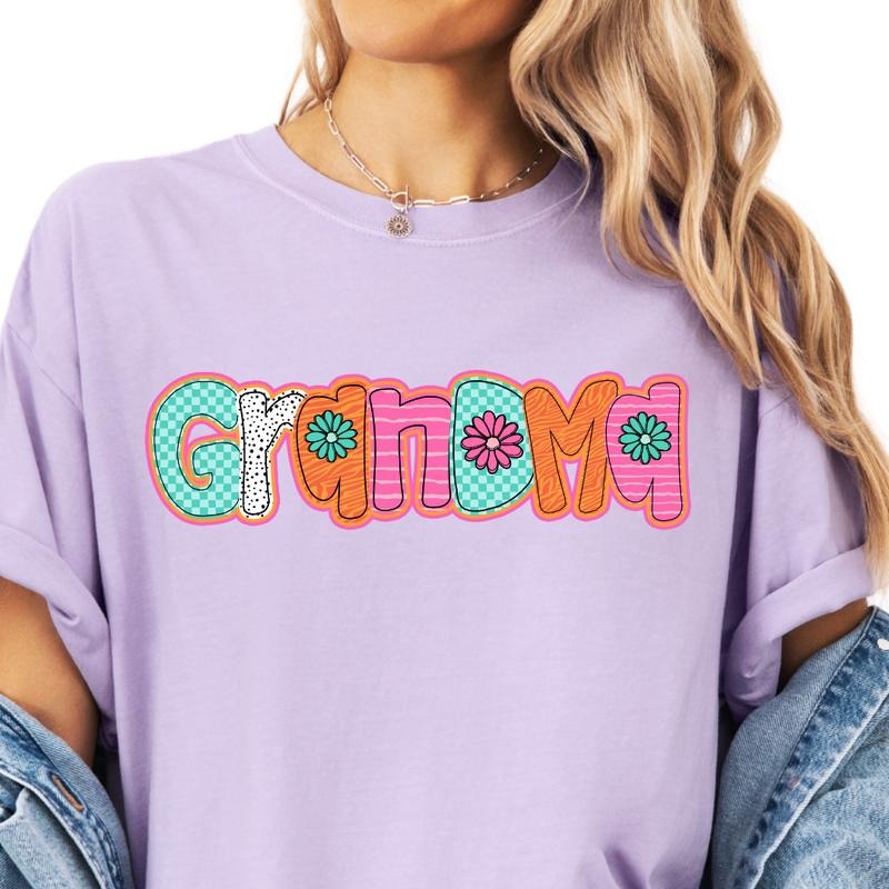 Retro Colorful Grandma Shirt ~ Unisex Apparel Relaxed Fit Printed In The USA Clothing Womenswear Casual Comfort Cotton...