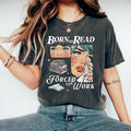Retro Comfort Born To Read Bookish Shirt, Funny Reader Book Addict Tee, Spicy Books Sweater, Smut Shirt, Aesthetic Womens...