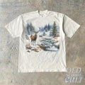 Retro Deer Snowy Nature 90s Shirt, Vintage Mystical Deer Nature Camping Outfit, Boho Unisex Adult Shirt, Nature Wildlife...