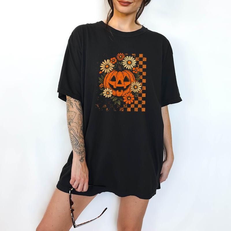 Retro Fall Pumpkin- T-Shirt, Unisex T-Shirt, Funny Tee, Comfortable Shirt Hoodie, Sweatshirt | CiraTrend.com
