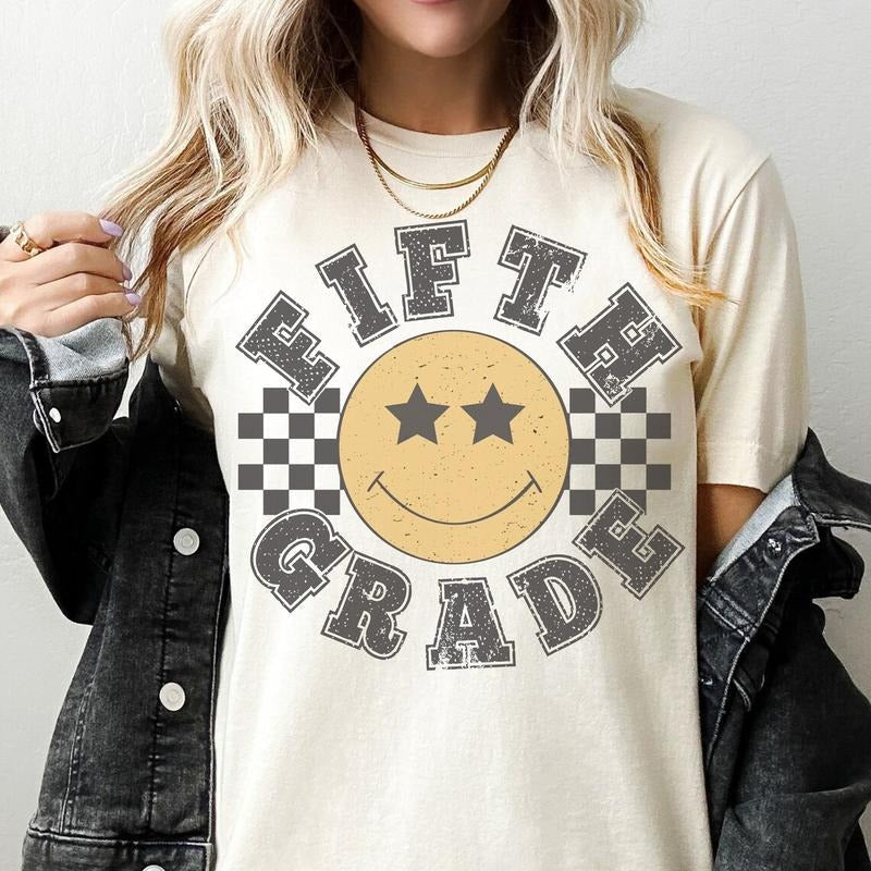 Retro Fifth Grade Teacher Shirt, 5th Grade Teacher Tee, First Day of School Matching Tshirt Hoodie, Sweatshirt