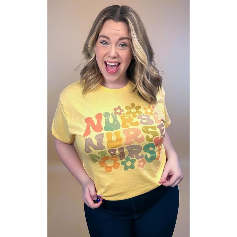 Retro Floral Nurse T-Shirt Hoodie, Sweatshirt | CiraTrend.com