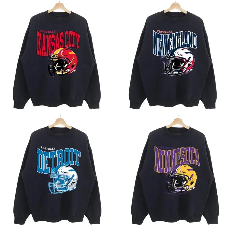 Retro Football All Team Sweatshirt, Vintage Football Sweatshirt, Football Fan Gift T-Shirts, Hoodie | CiraTrend.com