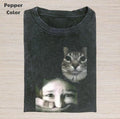 Retro Funny Vintage Graphic Tee, Cat Silent T-Shirt, Animal Shirt, Unisex Meme Cringe Funny Dumb Shirt, Gift For Men...