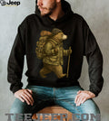 Retro Hiking Bear with Backpack and Walking Stick T Shirt