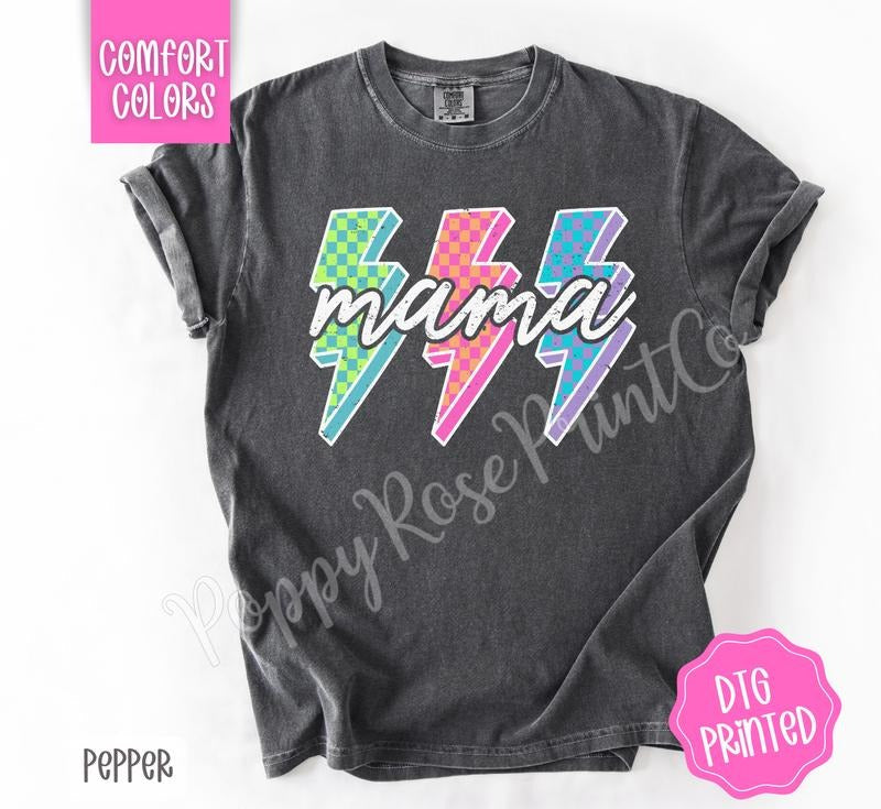 Retro Mama Shirt Comfort Colors,  Women's Graphic Tee  100% US Cotton Oversized Streetwear Top Hoodie, Sweatshirt