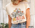Retro Mama Shirt Wildflowers Mama Shirt New Mama Est 2024 Gift For New Mom Pregnancy Announcement Groovy Mama Mothers Day...