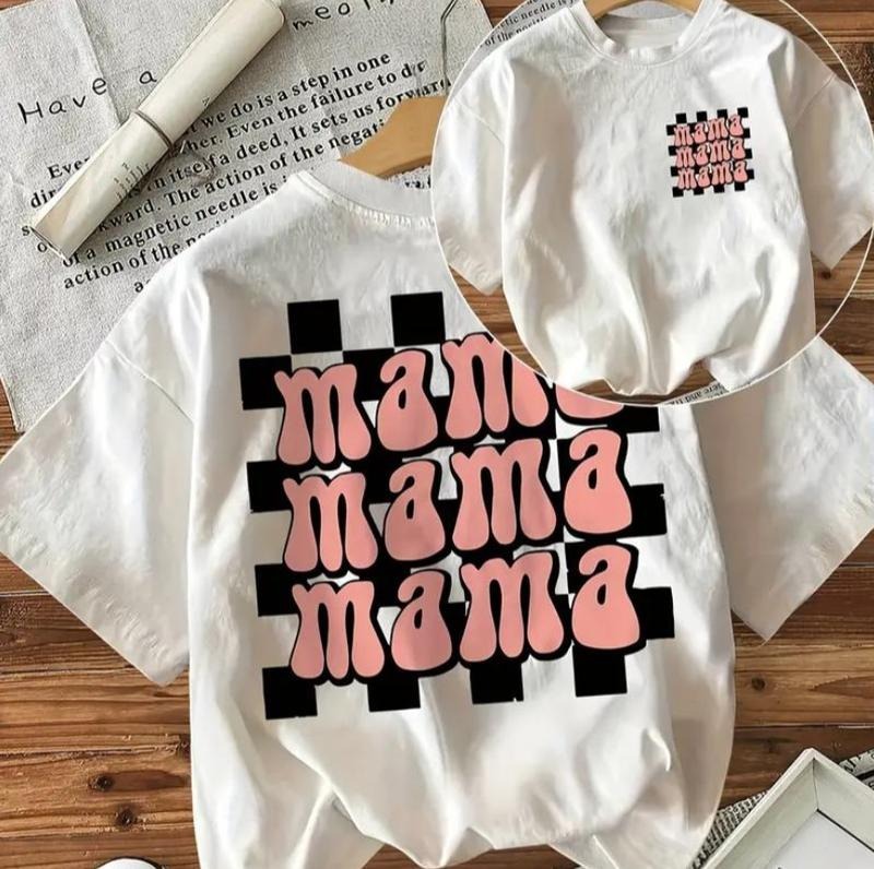 Retro Mama Shirt, Checkered Mama Shirt, Flower Mom Shirt, Mother's Day Shirt, Gift to Mom, New Mama Shirt Hoodie, Sweatshirt