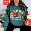 Retro Merry Christmas Sweatshirt Comfort Colors,  Cute Christmas Sweater Womenswear,  Holiday Crewneck T-Shirts, Hoodie