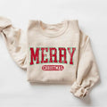 Retro Merry Christmas Sweatshirt, Womens Christmas Shirt, Holiday Hoodie, Cute Christmas Sweatshirt, Vintage Christmas...