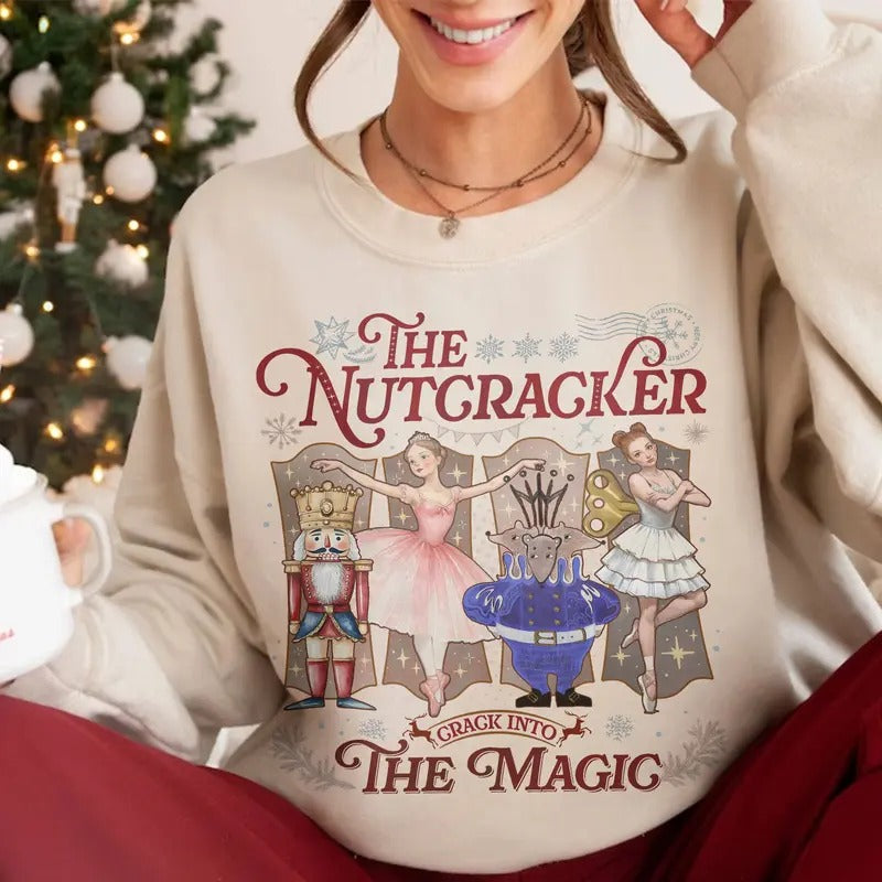 Retro Nutcracker Ballet Christmas Sweatshirt, Christmas Party Shirt, Xmas Gift for Her Hoodie | CiraTrend.com
