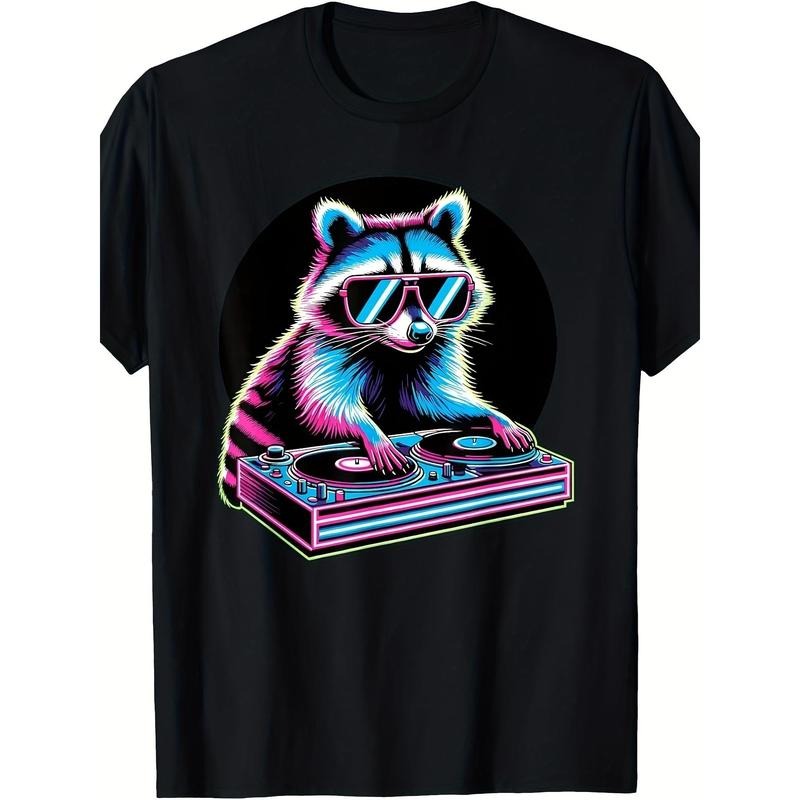 Retro Raccoon DJ Fun Raccoon T-shirt Made in USA Hoodie, Sweatshirt | CiraTrend.com