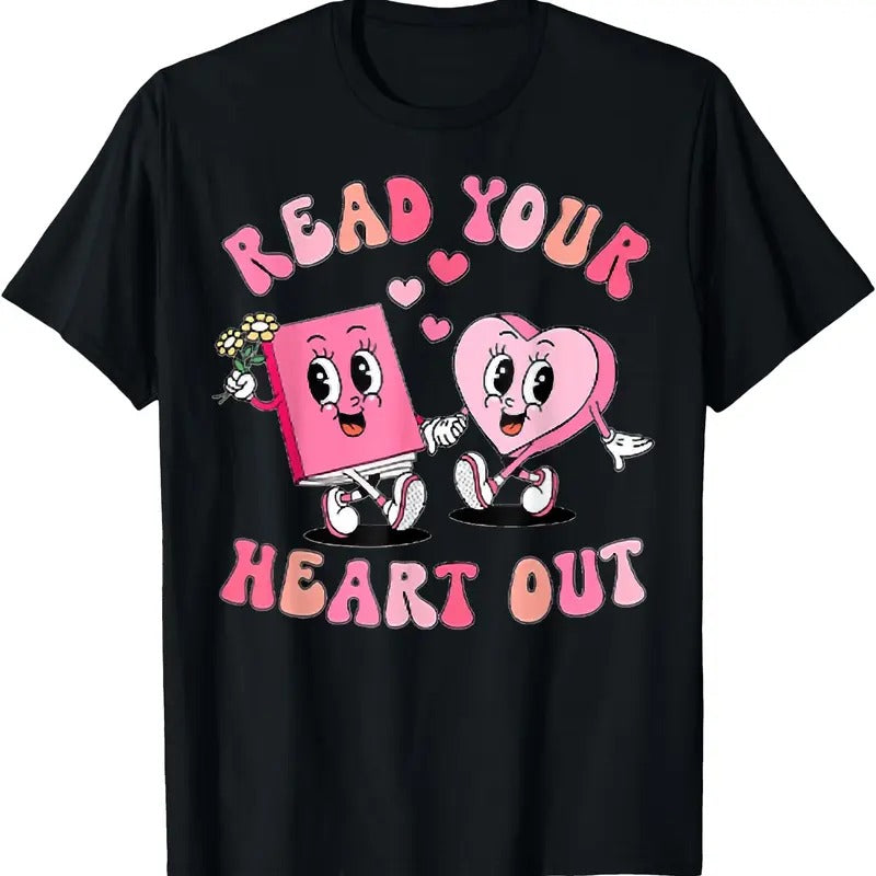Retro Read Your Heart Out Valentine's Day Teacher Book Lover T-Shirt Hoodie, Sweatshirt | CiraTrend.com
