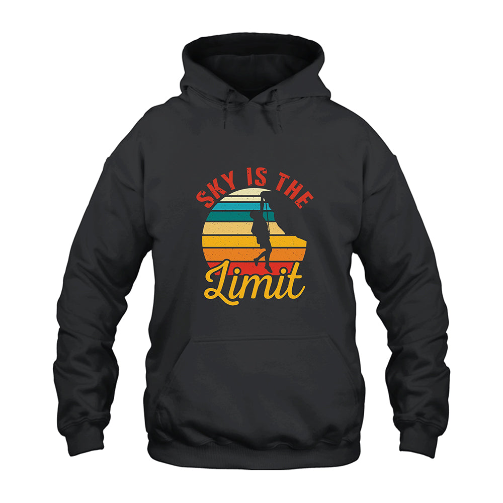 Retro Rock Climbing The Sky Is Limit Hoodie