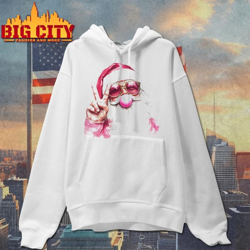 Retro Santa Christmas Blowing Bubble Shirt