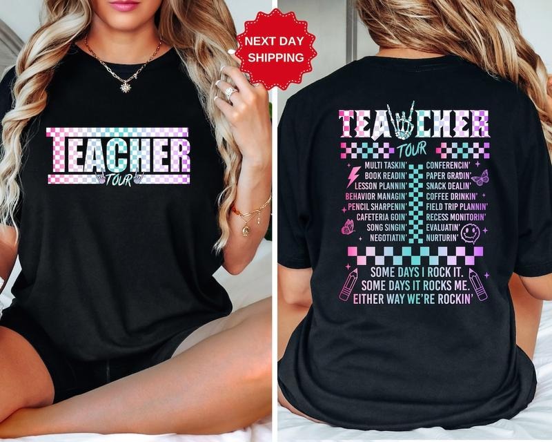Retro Teacher Tour Front and Back Print Shirt, Back To School Shirt Hoodie, Sweatshirt | CiraTrend.com