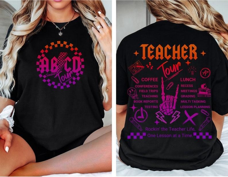 Retro Teacher Tour Shirt, ABCD Teacher Tour Shirt, Gift For Teacher shirt, Teacher Gift, Back To School Shirt, End Of...