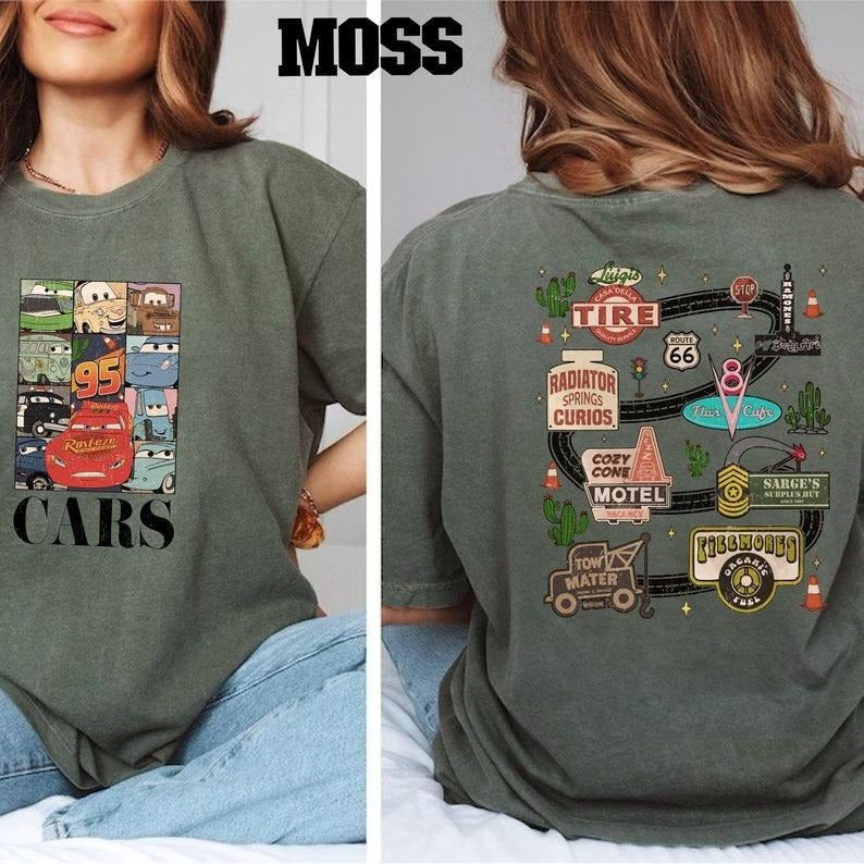 Retro Two Side McQueen Cars Shirt, Cars Movie T-Shirt, Lightning McQueen Shirt, Piston Cup Champion Shirt, Lightning...