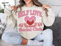 Retro Valentines Sweatshirt Valentines Day , Self Love Club, Trendy , Love , Heart Candy , T-Shirts, Hoodie | CiraTrend.com