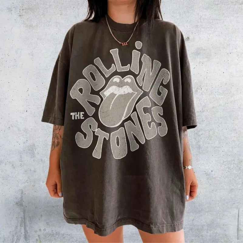 Retro rock band graphic tee, vintage wash rock and roll tshirt, 80s band clothing, 90s rocker chic aesthetic, 70s concert...
