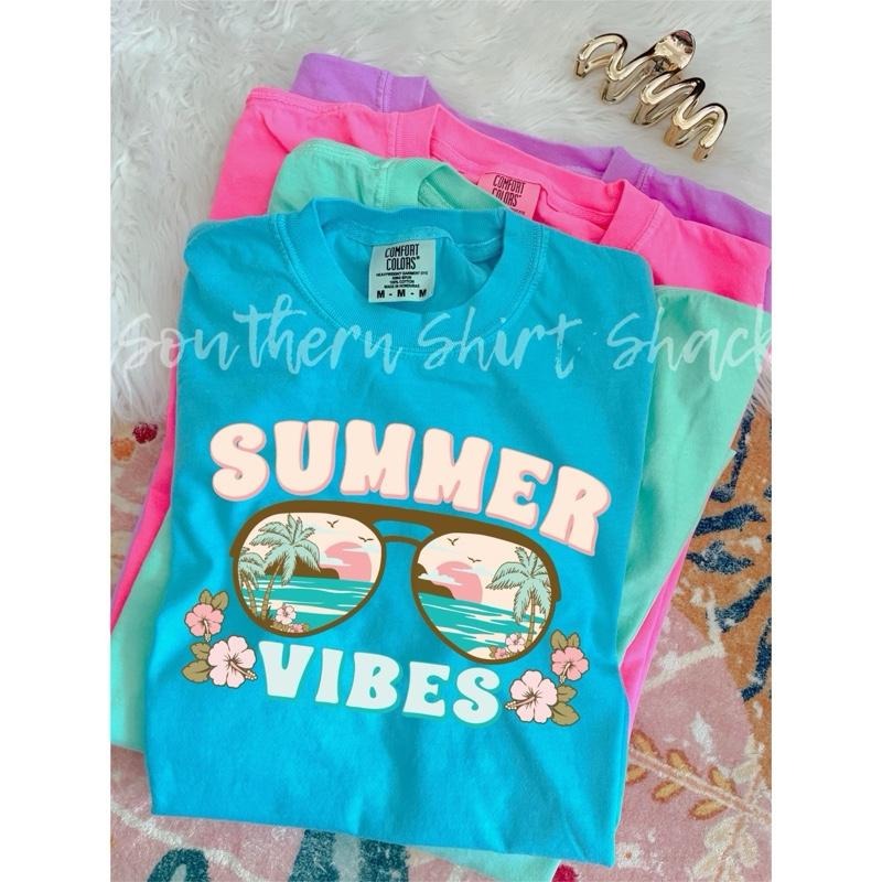 Retro summer vibes T shirt  | lagoon blue comfort colors t shirt Hoodie, Sweatshirt | CiraTrend.com