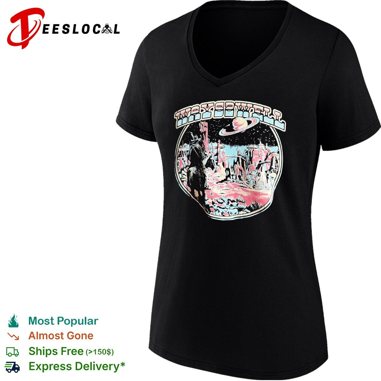 Retro western planet vintage sci-fi landscape shirt