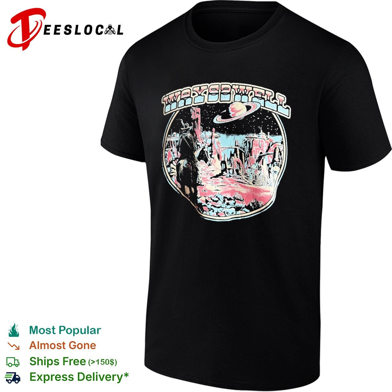 Retro western planet vintage sci-fi landscape shirt