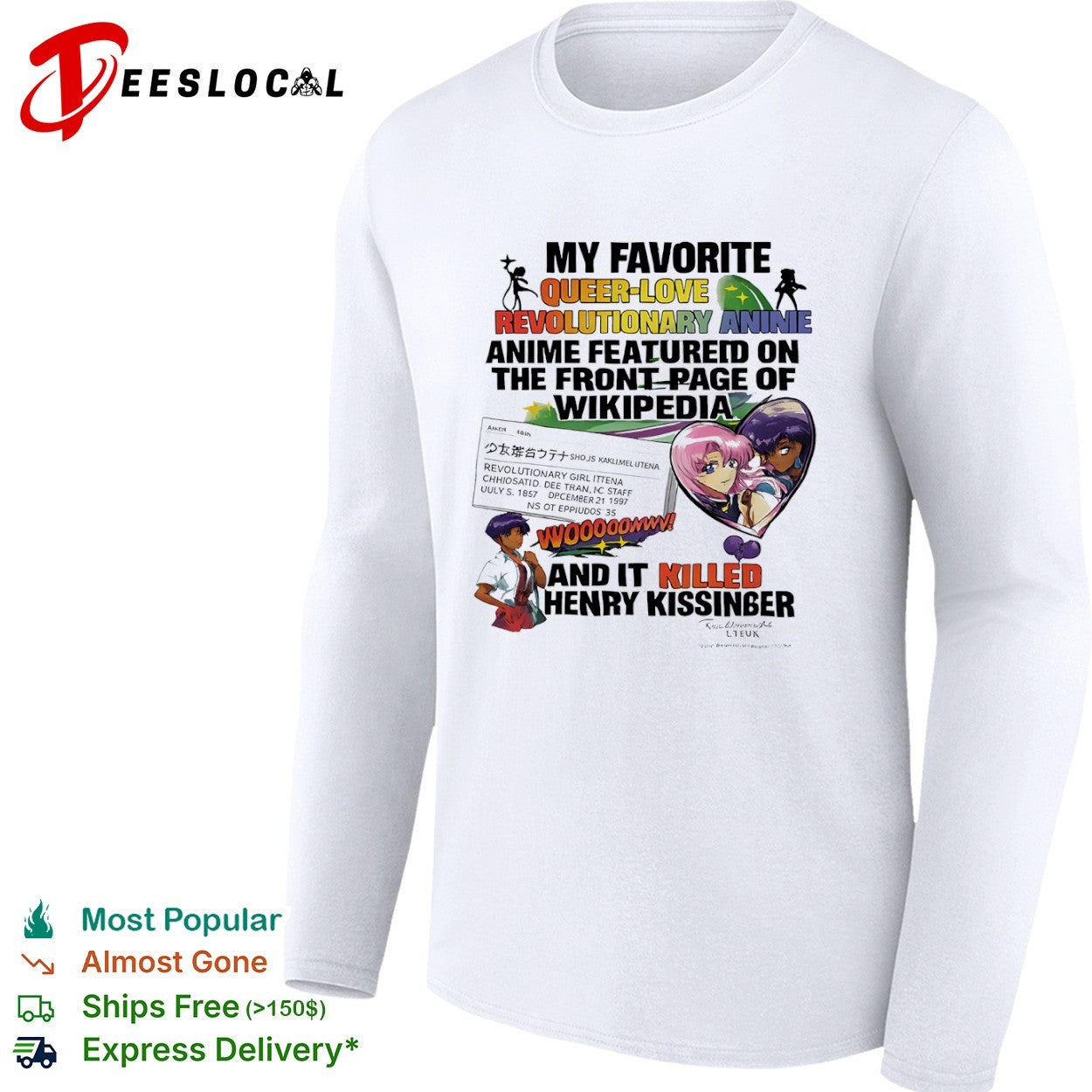 Revolutionary Girl Utena My Favorite Queer Love Anime Featured on Wikipedia shirt