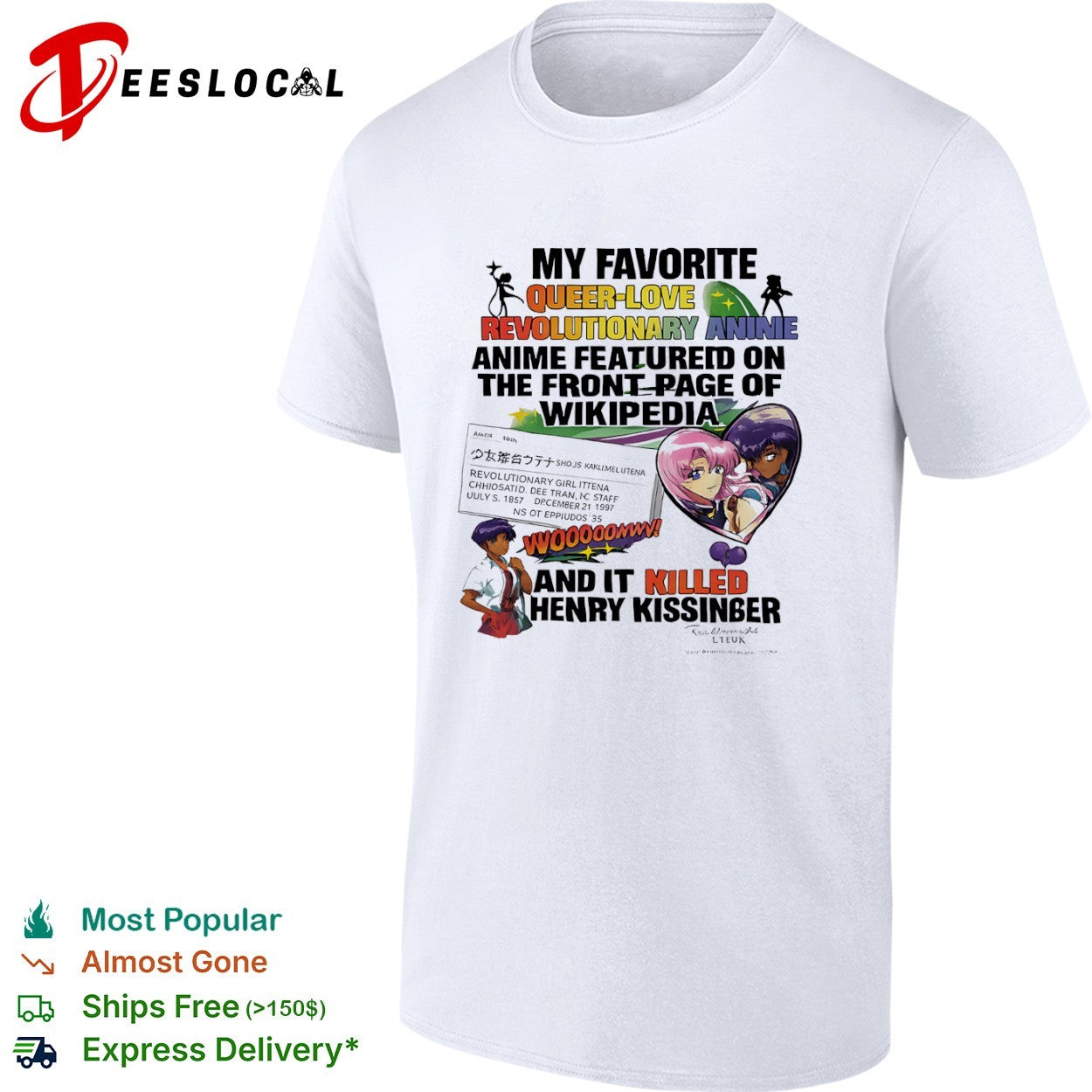 Revolutionary Girl Utena My Favorite Queer Love Anime Featured on Wikipedia shirt