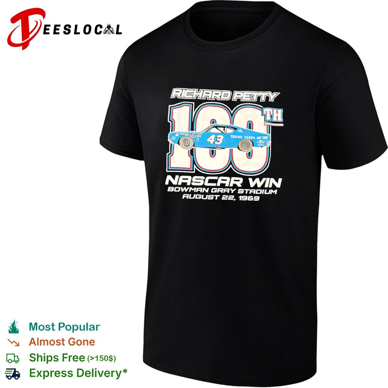 Richard Petty 100th NASCAR win 1969 car shirt