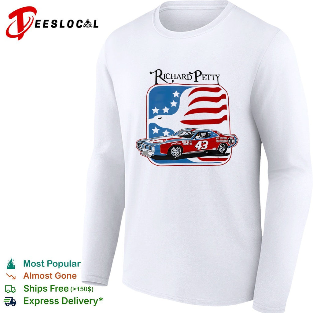 Richard Petty 43 American flag stock car racing shirt