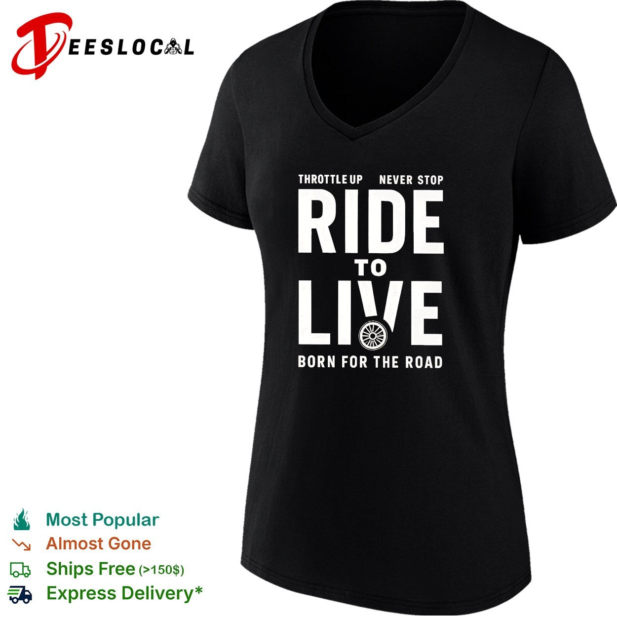 Ride to live born for the road motorcycle shirt