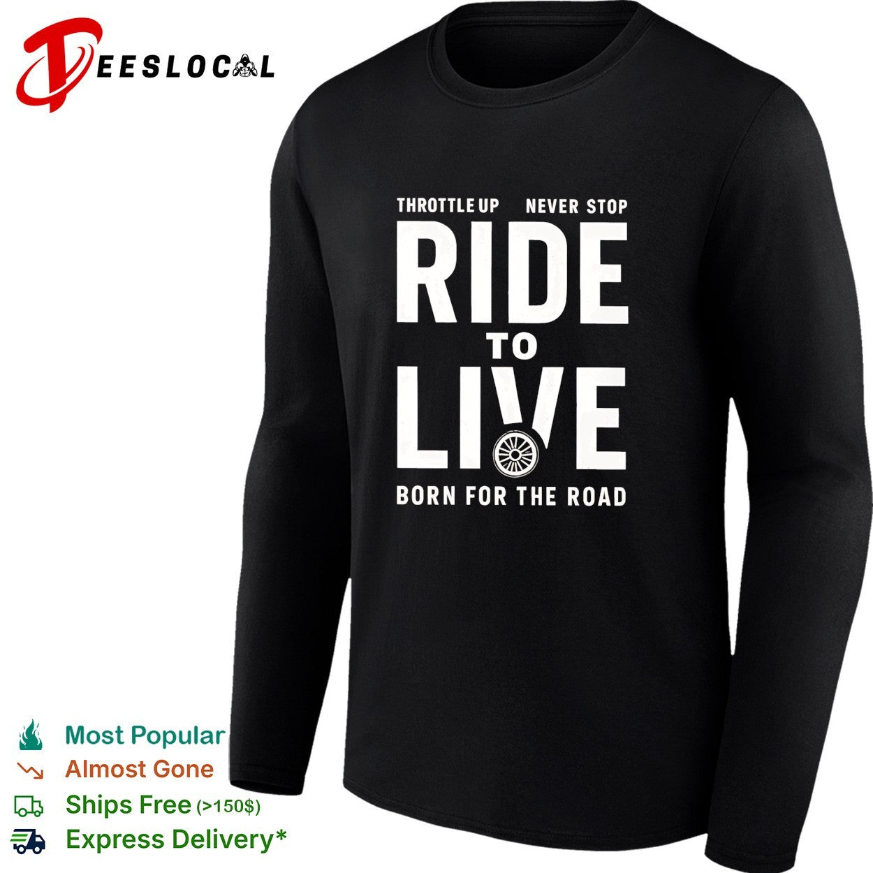 Ride to live born for the road motorcycle shirt