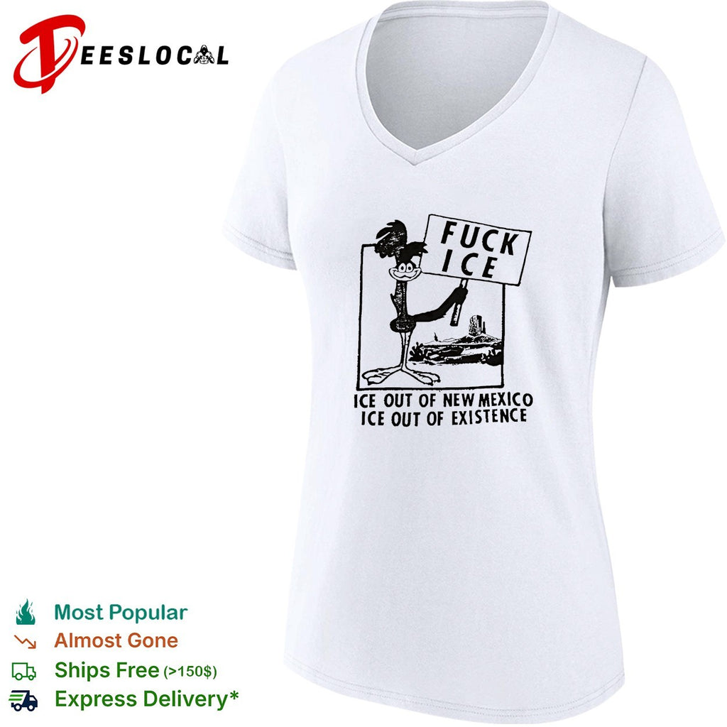 Road Runner holding fuck ICE sign ICE out of New Mexico shirt