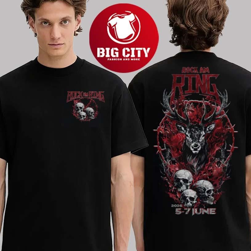 Rock Am Ring 2026 Three Skulls In Nurburgring On June 5-7 2026 Two Sided Shirt