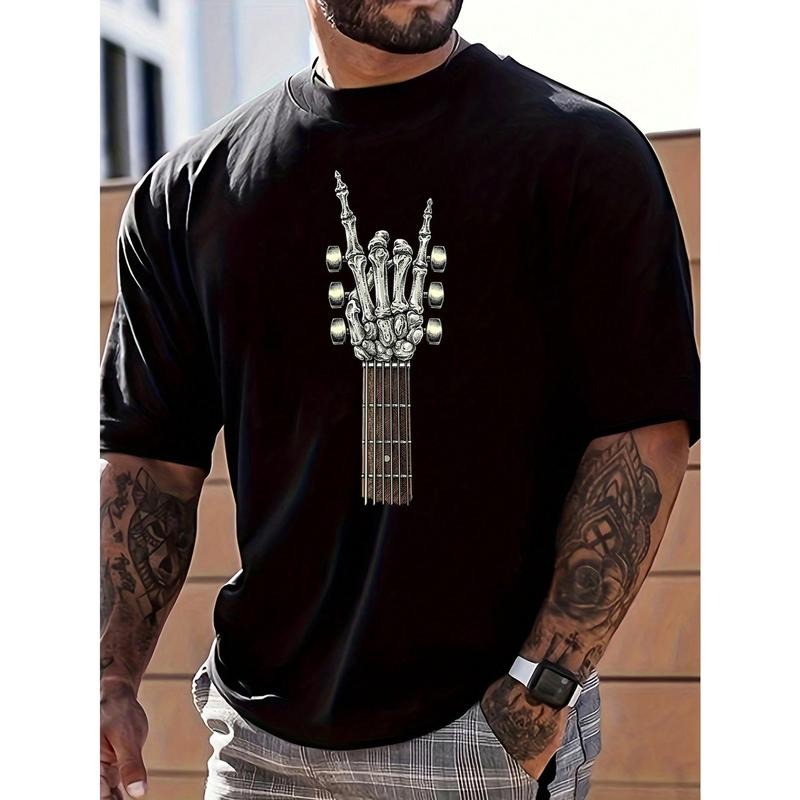 Rock On Guitar Neck Rock & Roll Skeleton T-Shirt Men Made in USA Hoodie, Sweatshirt | CiraTrend.com