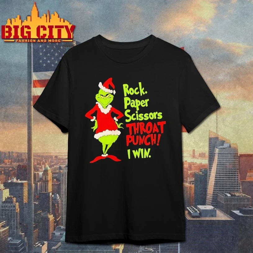 Rock Paper Scissors Throat Punch Grinch shirt