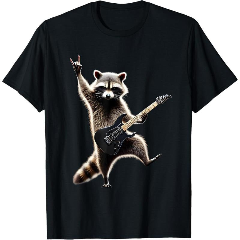 Rock Raccoon Heavy Retro Roll Animal Lovers Metal Music T-Shirt made in us Hoodie, Sweatshirt | CiraTrend.com