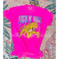 Rock n Roll Lightning T shirt  | Neon Pink comfort colors T shirt top Hoodie, Sweatshirt | CiraTrend.com