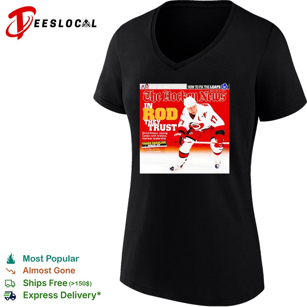 Rod BrindAmour Carolina Hurricanes in they trust magazine cover shirt