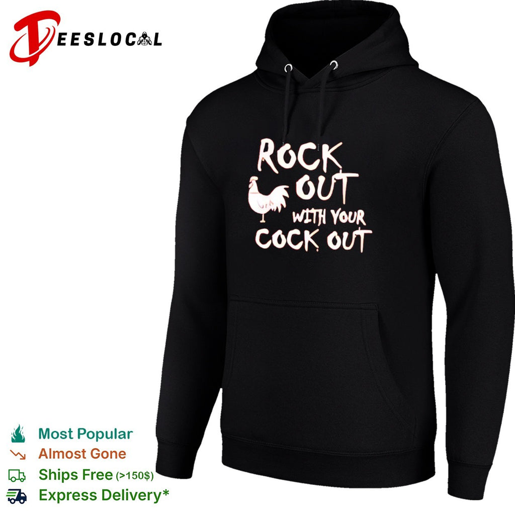 Rooster bird silhouette rock out with your cock shirt