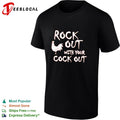 Rooster bird silhouette rock out with your cock shirt