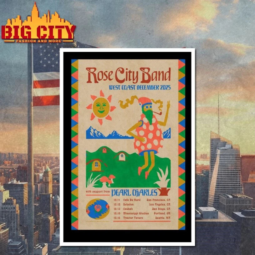 Rose City Band 2025 West Coast December Tour Poster shirt