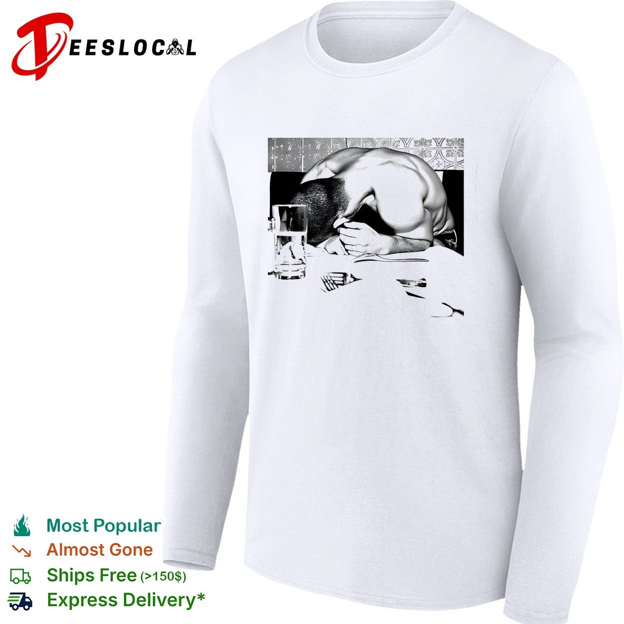 Rough night passed out at dinner table shirt