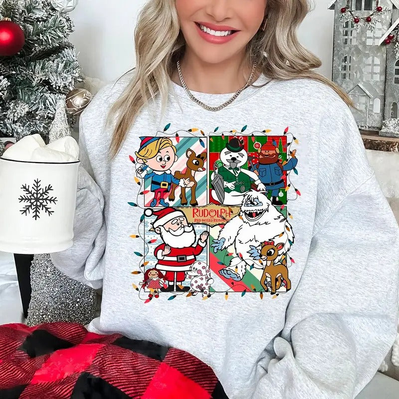 Rudolph Red Nosed Christmas Sweatshirt, A Bit Of A Misfit Hoodie, Rudolph Movie Characters Shirt, Christmas Cute Hoodie,...