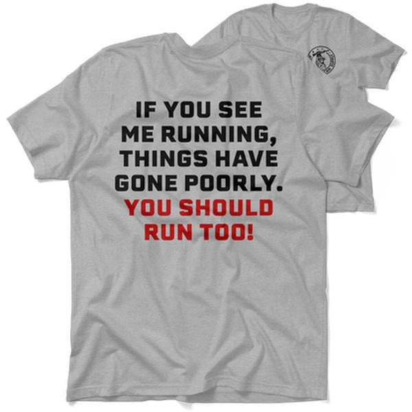 Run - Safety Yellow T-Shirt, Adult Humor Shirt, Funny Shirt, Dark Humor Shirt, For Gift. Crewneck Cotton Hoodie, Sweatshirt