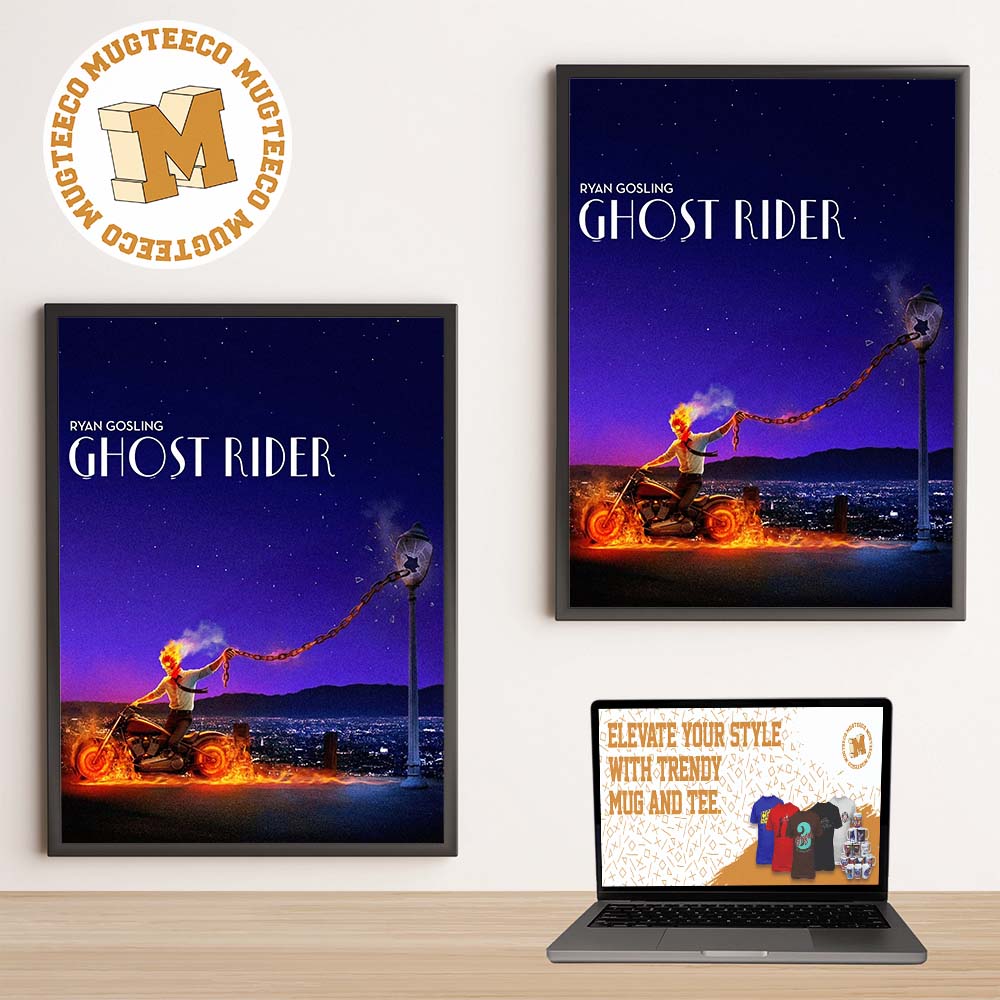Ryan Gosling Ghost Rider Movie Poster La La Land Home Decor Poster Canvas