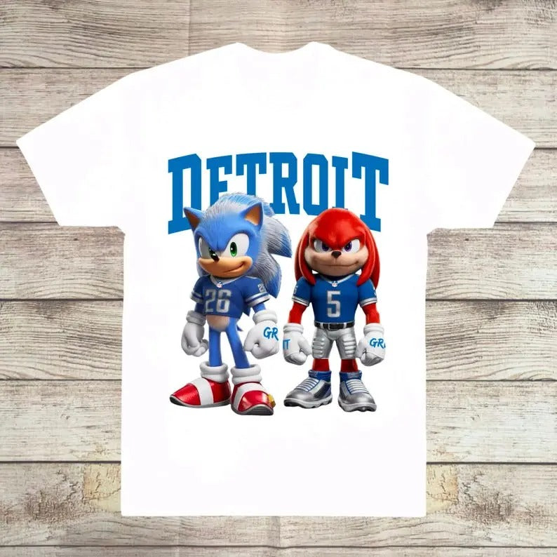 S0n1c AndKnuckles Detr0i Football Fan T-shirt, Gift For Him Her Cotton Fabric Unisex Hoodie, Sweatshirt | CiraTrend.com