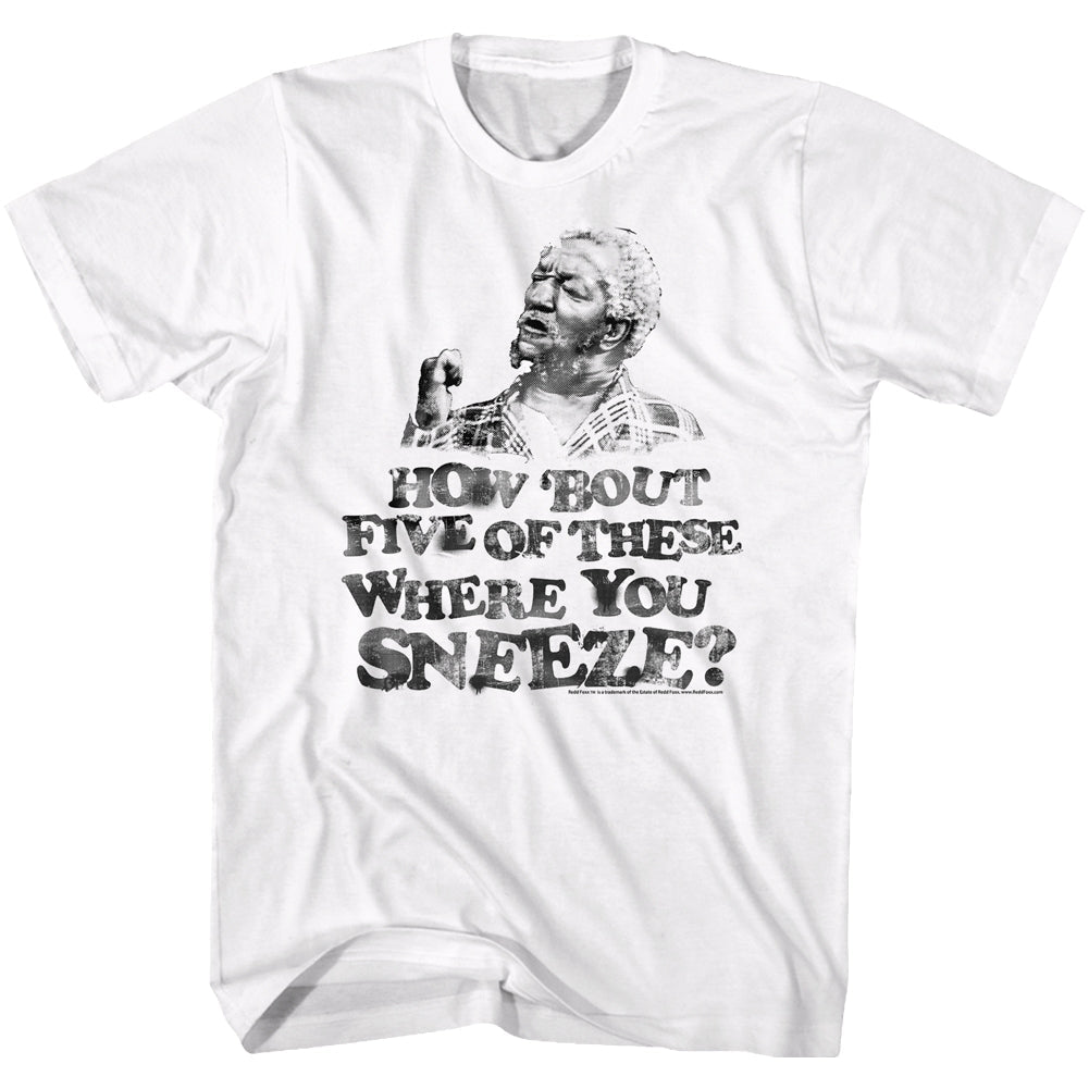 Redd Foxx Mens S/S T-Shirt - Sneeze - Solid White Hoodie, Sweatshirt | CiraTrend.com